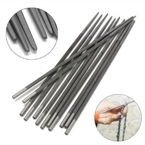 12pcs Chainsaw Round Files 4.8mm for Sharpening Chain Saw Sharpener Usually