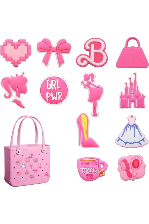 12pcs Charms for Bogg Bag, PVC Beach Charms for Simply Southern Totes, Insert Decorative for Handbag Beach Tote