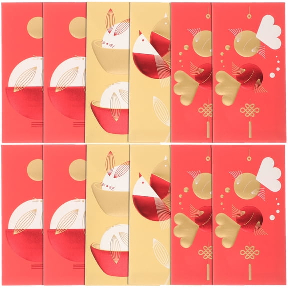 12pcs Chinese New Year Red Envelopes Chinese Hong Bao Gift Money Envelopes Lucky Money Envelopes
