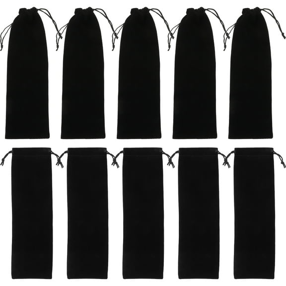 12pcs Straw Storage Bag Cutlery Bags Drawstring Tableware Bags Cutter Spoon Fork Chopsticks Holders