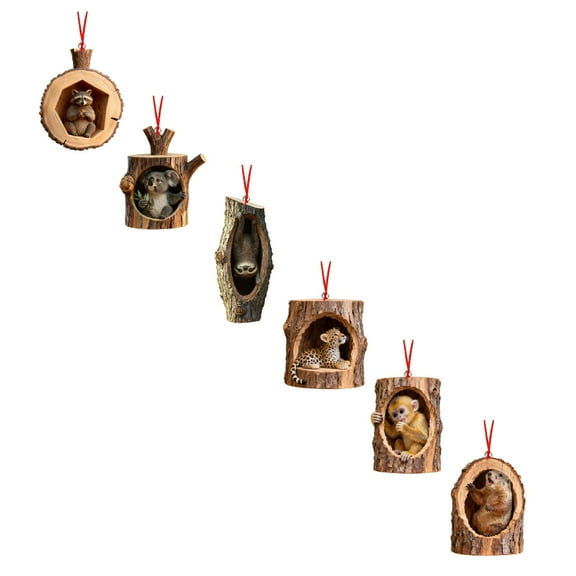 12pcs Christmas Animal Ornament 2025 - Woodland Animal Christmas Tree Ornaments | Cute Flat Acrylic Pendants for Holiday Tree & Home Décor | Gift Pack for Animal Lovers