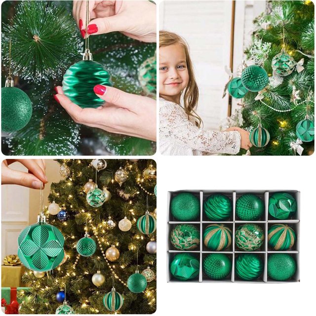 12pcs Christmas Decoration Set Green Decorative Chain for Hanging