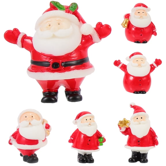 RENACLIPY Set of 12 Mini Santa Claus Figurines, Mixed Style Christmas Holiday Decorations for Home and Office Display