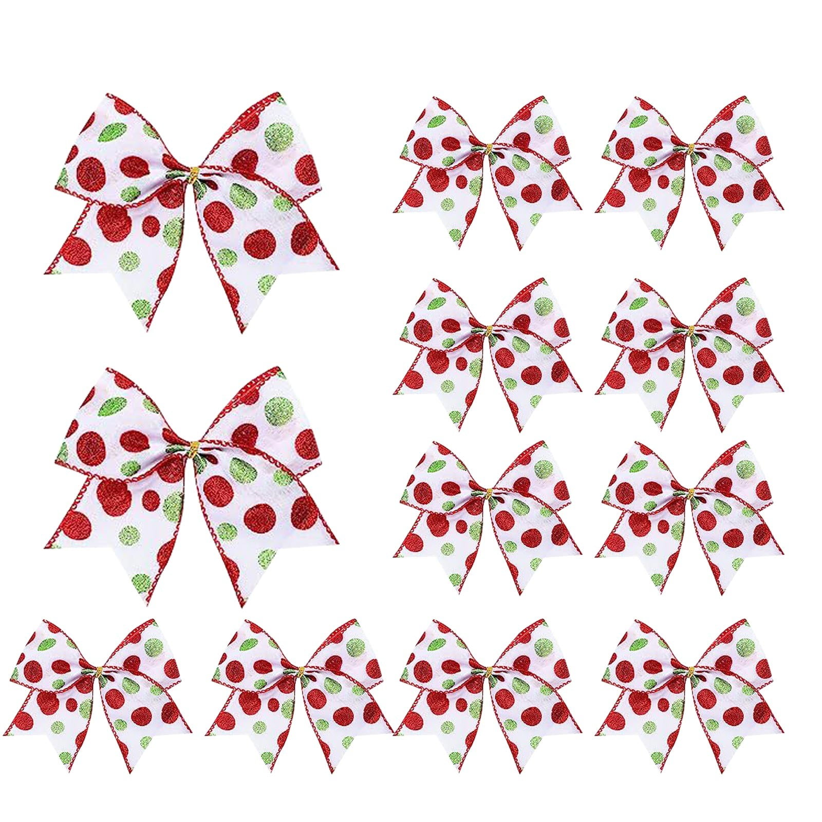 12pcs Christmas Tree Bows Ornaments 6 Inch Large Christmas Wreath Bows