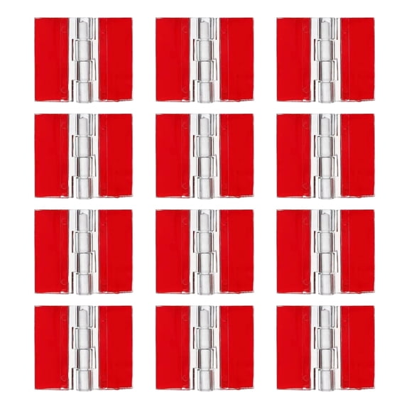 12pcs Clear Acrylic Hinges Auto Adhesive Design Erosion Resistant Plastic Hinges Ideal for Small Boxes & Models