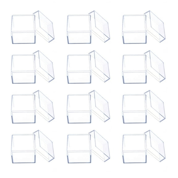 12pcs Clear Acrylic Square Cube Candy Box Treat Boxes Containers for Wedding Party Shower