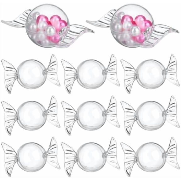 12pcs Clear Candy Boxes Plastic Sweet Storage Case for Wedding Birthday Party Favors Candy Containers 3.34 X 1.77 X 1.77 Inches