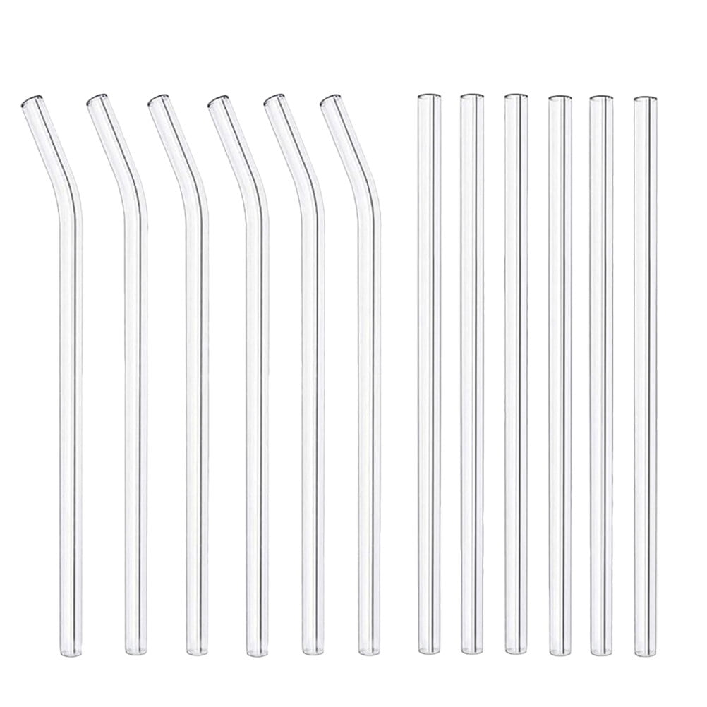 12pcs Clear Glass Straws Reusable Glass Straw Glass Straw for Home 