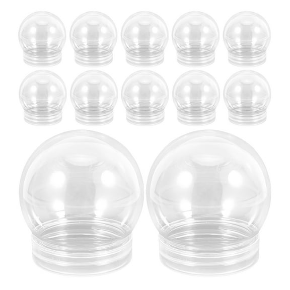 CIMAXIC Clear Pet PP Snow Globes for Decor, Multifunctional Storage, High Visibility, 12Pcs