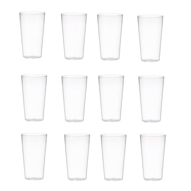 12pcs Clear Restaurant Drinking Glass Reusable Plastic Tumbers Clear