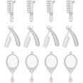 thumbnail image 1 of 12pcs Comb/Mirror/Comb with Flower Charm Stainless Steel Charm Metal Pendant Smooth Charms for Jewelry Making 25-32mm Stainless Steel Color DIY, 1 of 6