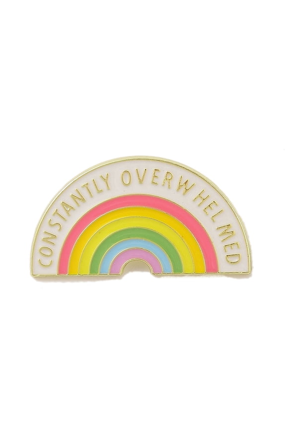12pcs Constantly Overwhelmed Rainbow Alloy Enamel Pins Colorful 17x31mmDIY
