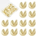thumbnail image 1 of 12pcs Cookies Charms 18K Gold Plated Food Charm Brass Fortune Cookie Charms Golden Biscuit Charm for Jewelry Necklace Bracelets Earrings Making DIY Crafts Gold, 1 of 6