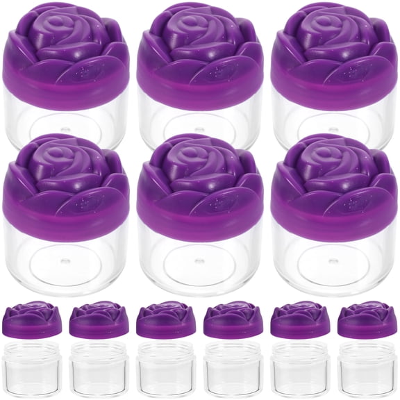 Raindrops Travel Cream Pots Cream Jars Purple Chemical Fiber Rose 12pcs 20g