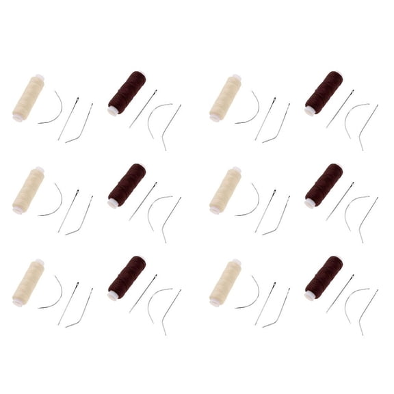 12pcs Cotton Hair Track Weft Weaving Sewing Thread For s,Thread: 6 X 1.5cm/2.36 X 0.59 Inch I/C/: 6/5/6 Cm/2.36/1.97/2.36 Inch