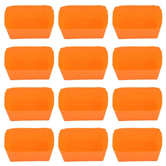 12pcs Cupcake Kitchen Cases Liners, Cake Baking Craft Cup Cake Mould, Orange