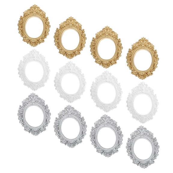 12pcs  DIY Mini Photo Frame Phone Case Accessories Resin Crafts Miniature Picture Frames Supplies