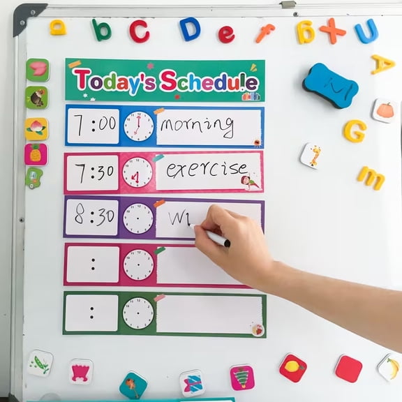 12pcs Daily Routines Schedule Cards for Kids - Visual Timetable for Home and Classroom Use, Interactive Chore Chart with Customizable Activity Cards