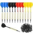thumbnail image 1 of EEEkit 12-Piece Soft Tip Darts Set, 18g Plastic Tip Darts with Aluminum Shafts and 100 Extra 2BA Replacement Tips for Electronic Dartboards, 4 Colors, 1 of 9