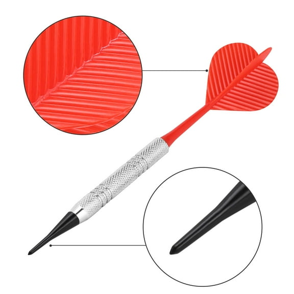 12pcs Darts Plastic Tip,Soft Tip Darts, 18 Gram with 100 Extra Black 2BA Replacement Tips, Aluminum Shafts, Safe Flights for Electronic or Plastic Dartboard, 4 Color