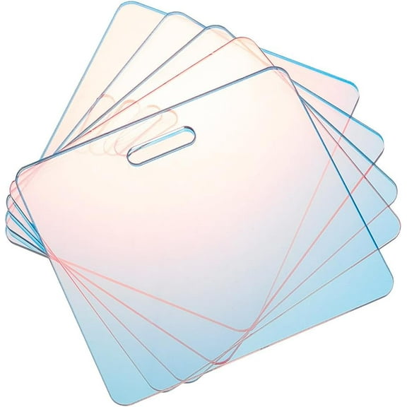 12pcs Dazzle Blue Acrylic Badge Buddy 3.1x3.3inch DIY Badge Buddy Blanks Set with Protective Film for Nurse Teacher Lab Tech Receptionist Hole: 20x5mm DIY