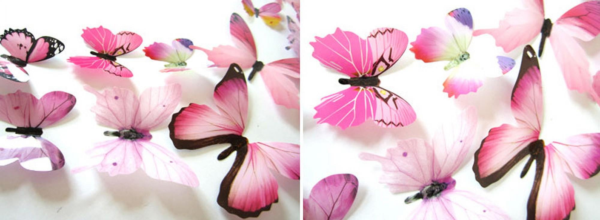 12pcs Decal Wall Stickers Home Decorations 3D Butterfly Rainbow Letter