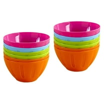 12pcs Dinnerware Plastic Bowls Non-slip Bottom Lightweight Portable Salad Seasoning Bowls