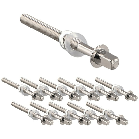 12pcs Drum Tension Rods Tension Screws Drum Screws Set Snare Drum Accessories Drum Hardware M5x50MM