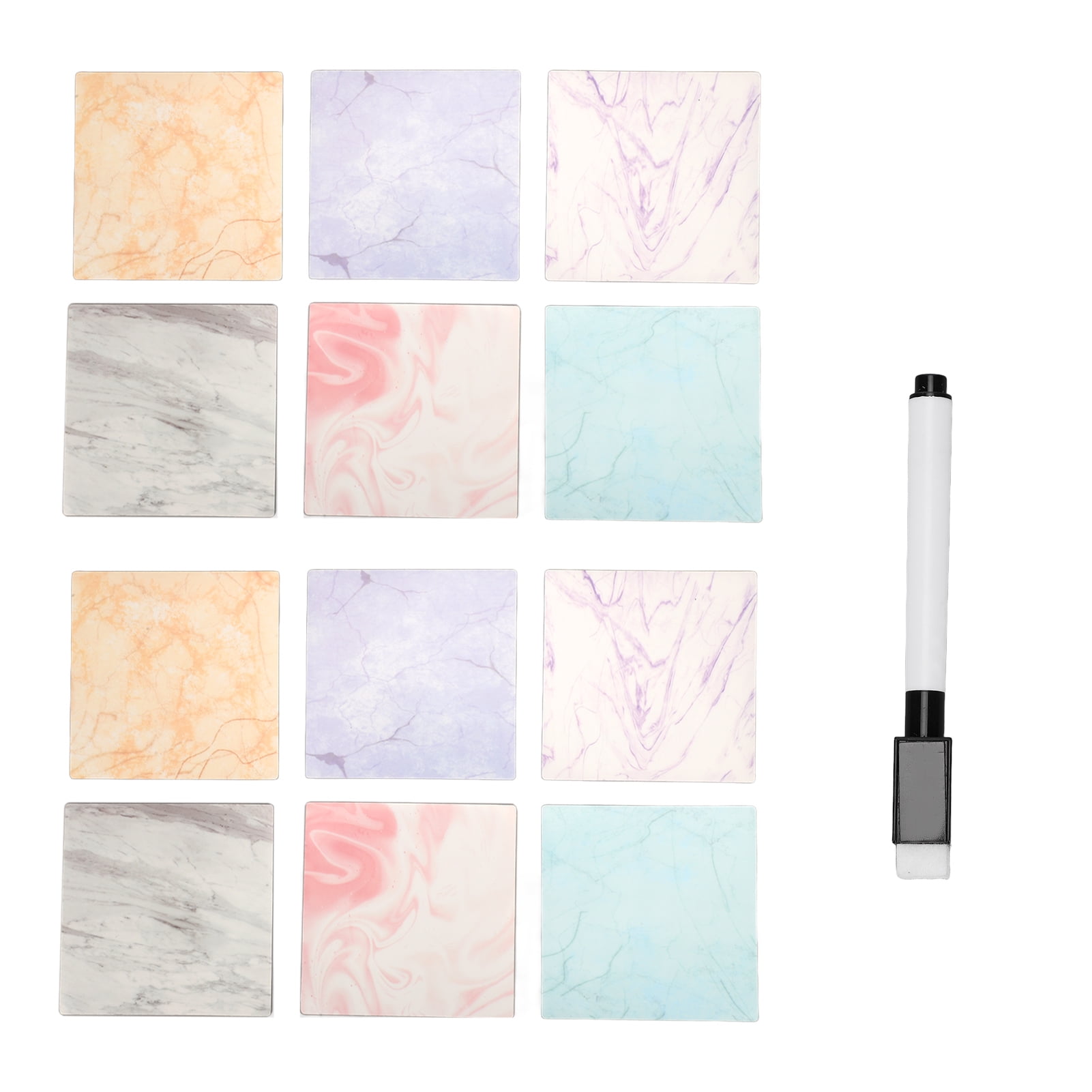 12pcs Dry Erase Sticky Notes Reusable Removable Writing Notes with A