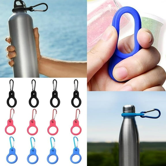 12pcs Durable Aluminum Water Bottle Holder with Carabiner Clip - Secure & Easy Accessory for Outdoor Activities, Camping, Hiking, and Sports Events, Secure Carrying