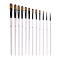 thumbnail image 1 of 12pcs Durable Paint Brushes Set,Round/Flat Pointed Tip Paintbrushes Nylon Hair Paint Brushes for Acrylic Oil Watercolor, 1 of 5