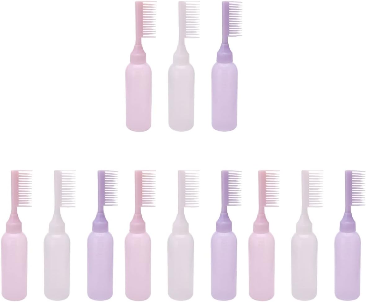12pcs Dyeing Container Pink, Color Dispensing Applicators Bottle Hair