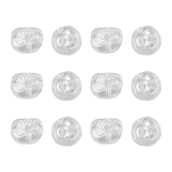 12pcs Earring Backs, Silicone Clear Earring Backs Replacements Making Kits Locking Secure Earrings Back for Studs Droopy Earrings for Women Men, White Gold