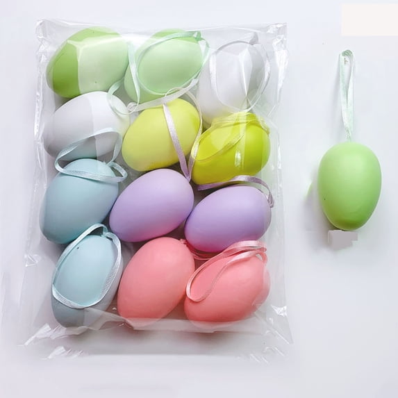 12pcs Easter DIY Egg Coloring Kit - Simulation Eggs for Hand-Painting Craft, Non-Toxic Easter Egg Decorating Toy, Durable Creative Art Kit for Spring Easter Party Activities, Colorful