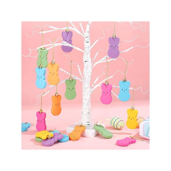 12pcs Easter Tree Hanging Decorations 24 12 Pieces Colorful Bunny Spring Ornaments For Home Party Holiday Decor Supplies