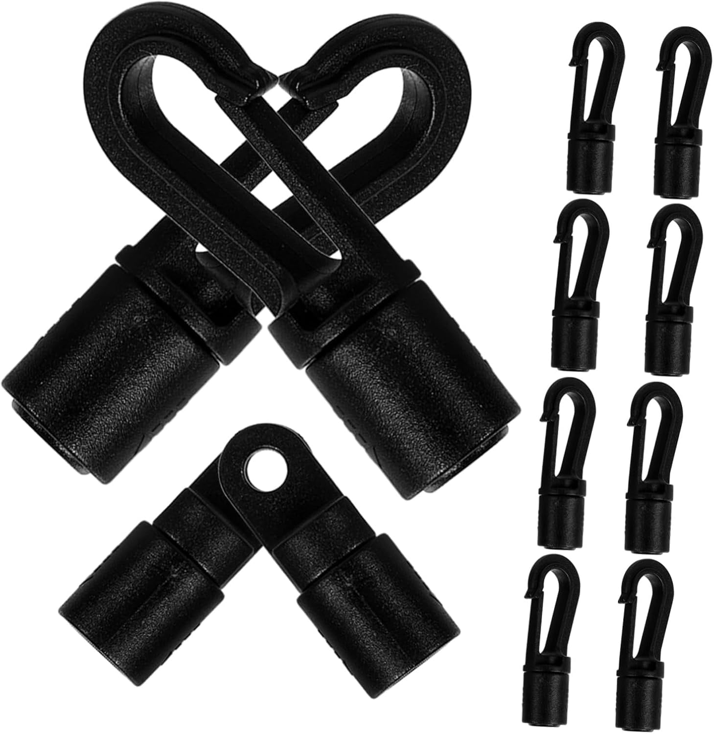12pcs Elastic Cord Terminal Star Carabiner Kayak Bungee Hooks S Hook ...