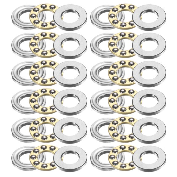 12pcs F6-12M Thrust Ball Bearings, 6mm x 12mm x 4.5mm Miniature Thrust Bearing with Washers Chrome Steel Single Direction for Conveyor Systems Machine Tools