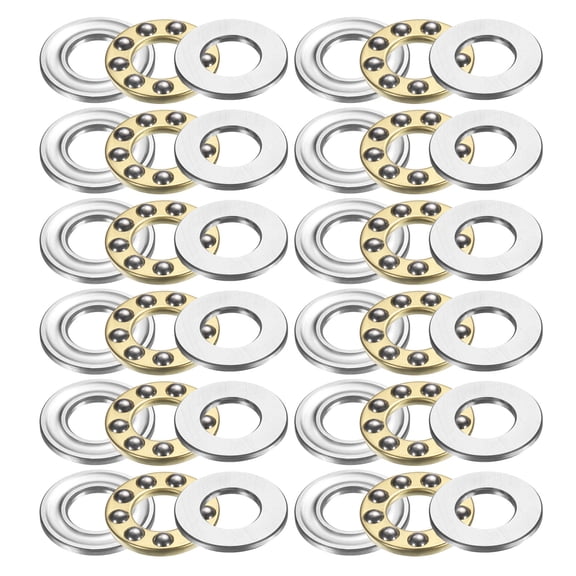 12pcs F8-16M Thrust Ball Bearings, 8mm x 16mm x 5mm Miniature Thrust Bearing with Washers Chrome Steel Single Direction for Conveyor Systems Machine Tools