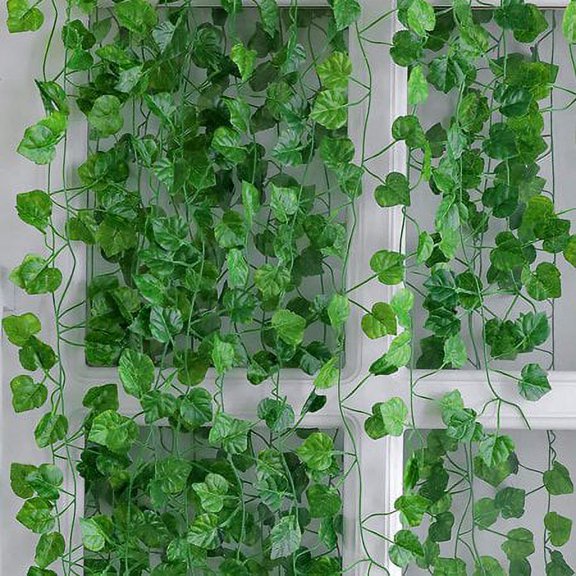 12pcs Fake Ivy Leaves Fake Vines Artificial Ivy, Silk Ivy Garland Greenery Artificial Hanging Plants for Wedding Wall Decor, Party Room Decor