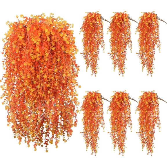 12pcs Fall Hanging Plants Artificial Euc Fall Vines Decor, 30in