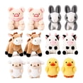thumbnail image 1 of 12pcs Farm Animal Toy, Cute Plush Lamb, Chick, Piglet, Cow, Perfect for Animal Themed Party, Student Achievement Award, Ideal Christmas and Halloween Birthday Gift, 1 of 11