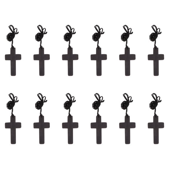 FOMIYES 12Pcs Natural Wood Cross Pendant Necklace Creative Fashion Choker for Casual and Festive Use