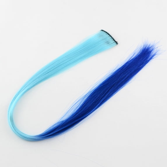 12pcs Fashion Women's Hair Accessories Iron Snap Hair Clips with Nylon Hair Wigs Royal Blue 47cm