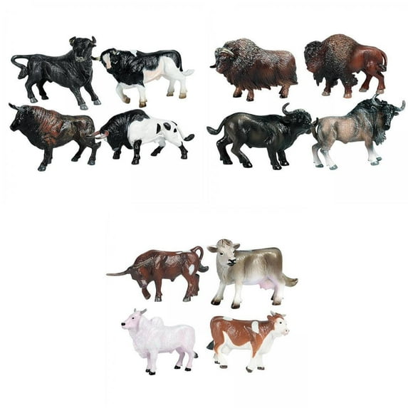 12pcs Figurine Simulated Bull Animals Cow Educational Toy Made of High Material