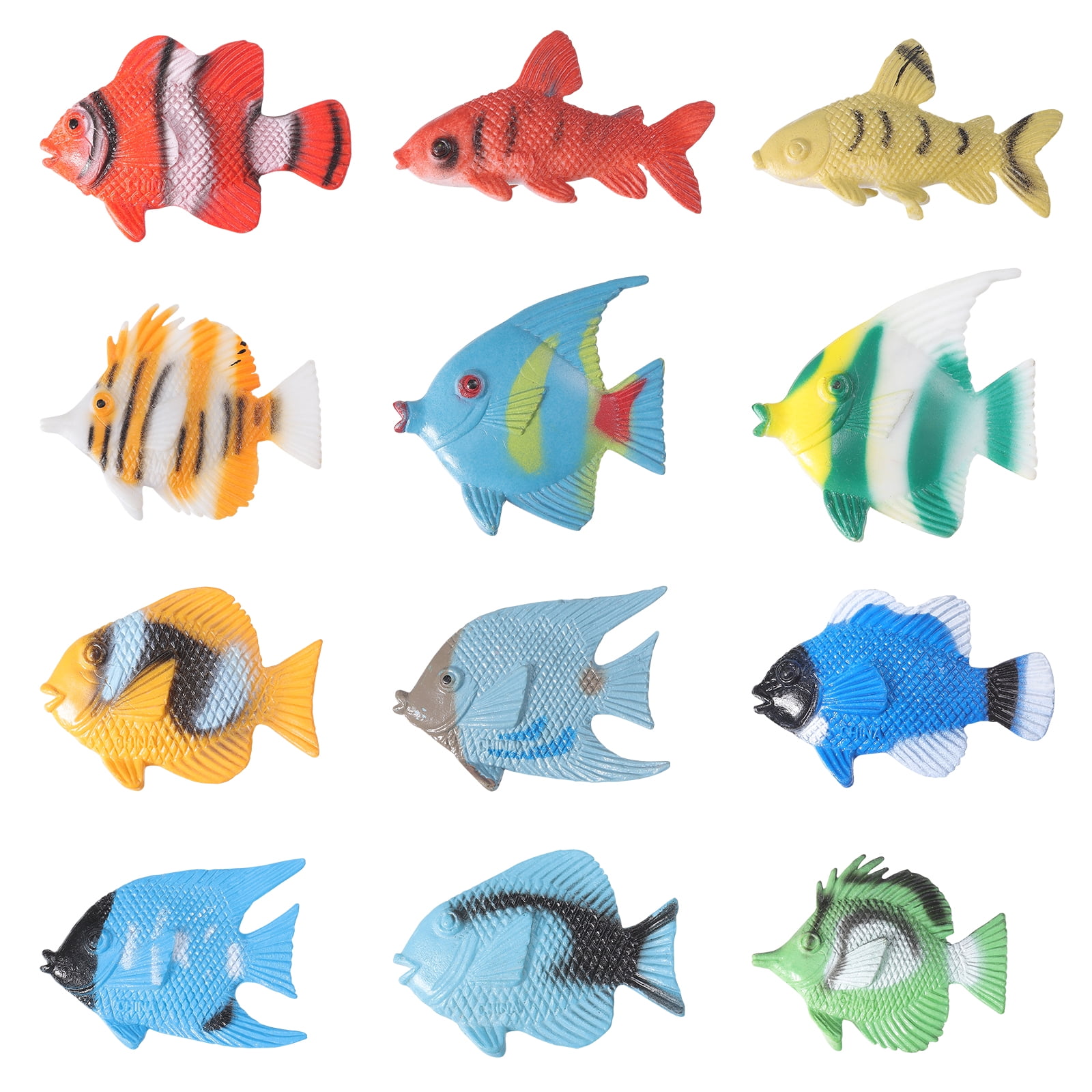 12pcs Fish Figurines Mini Tropical Fish Figurines Party Favors for Children Educational Toys