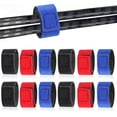 12pcs Fishing Rod Belts Ties 3 Colours Elastic Fishing Strap Adjustable