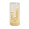 thumbnail image 1 of Debonair Flameless 3 Wicks LED Candles Set of 1 Acrylic Glass Pillars Battery Operated Flickering Candles for Home Decor Wedding Festival Cafe Restaurant Decor（5.9" x 2.7"）, 1 of 10