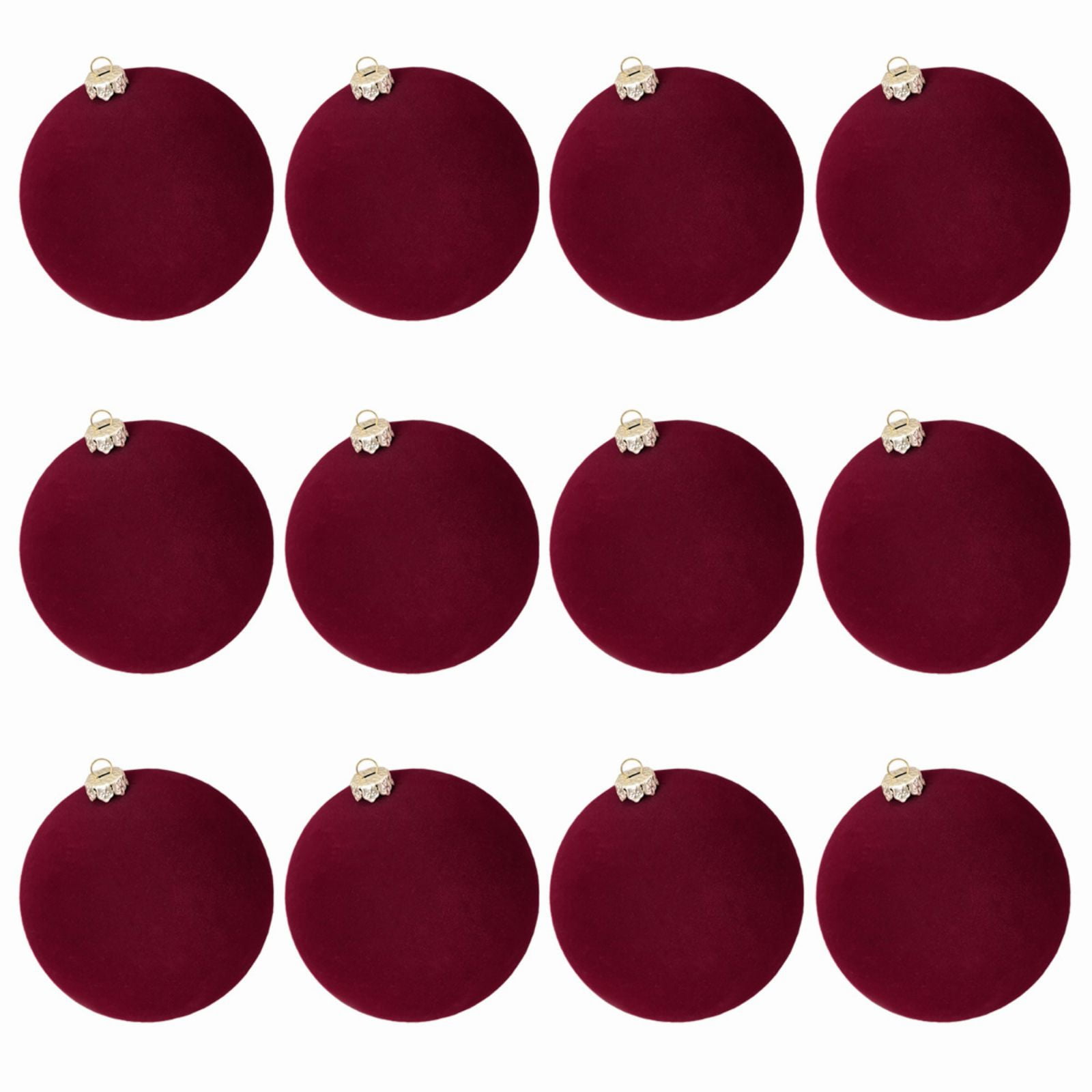 2.4" Flocked Christmas Balls Set, 16pcs Shatterproof Ornaments Xmas Tree Hanging Pendants Holiday Party Wedding Home Decorations