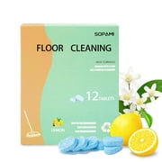 SOPAMI multi effect floor cleaning tablets 12 Counts Lemon Scent | floor cleaner sheets for Mopping Robot Vacuums and Cordless Wet/Dry Vacuum Mop Cleaners, for Tile Vinyl Sealed Hard Floors