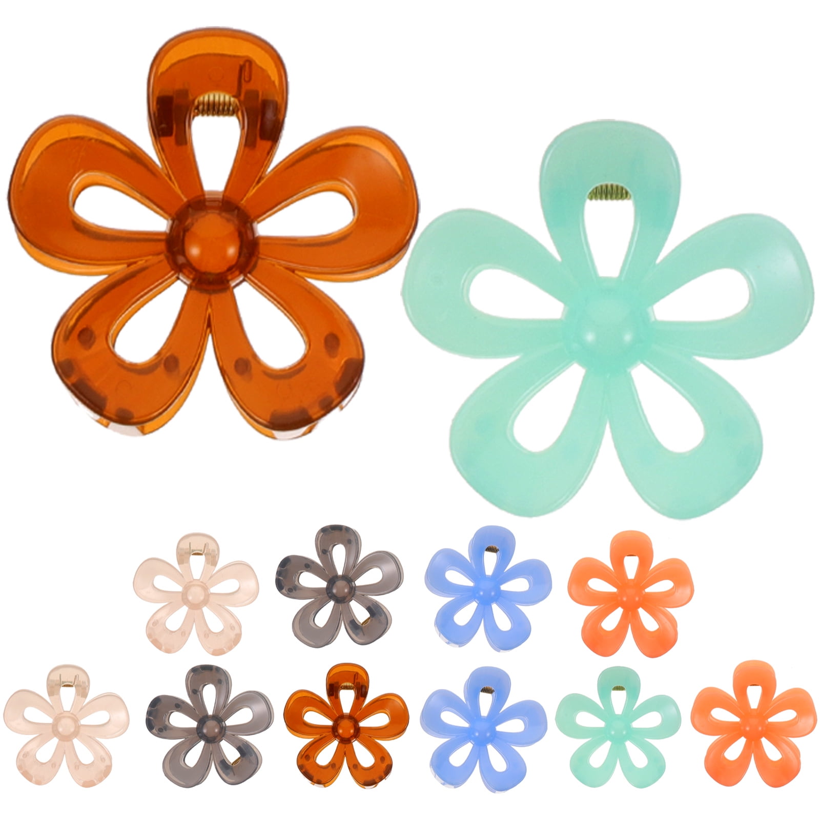 12pcs Flower Claw Clips Hair Clamps Barrettes Nonslip Jaw Clips for